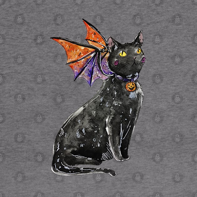 Halloween Dragon Cat by aquabun